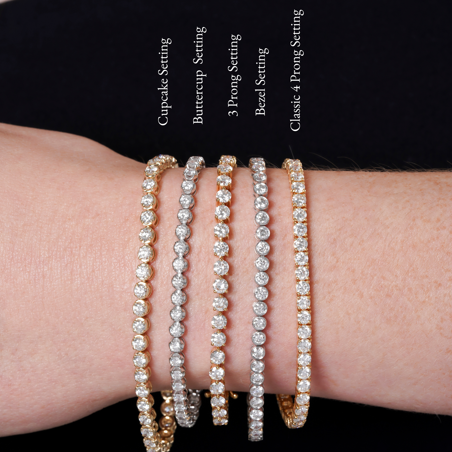 Lab Grown Diamond Buttercup Set Tennis Bracelet