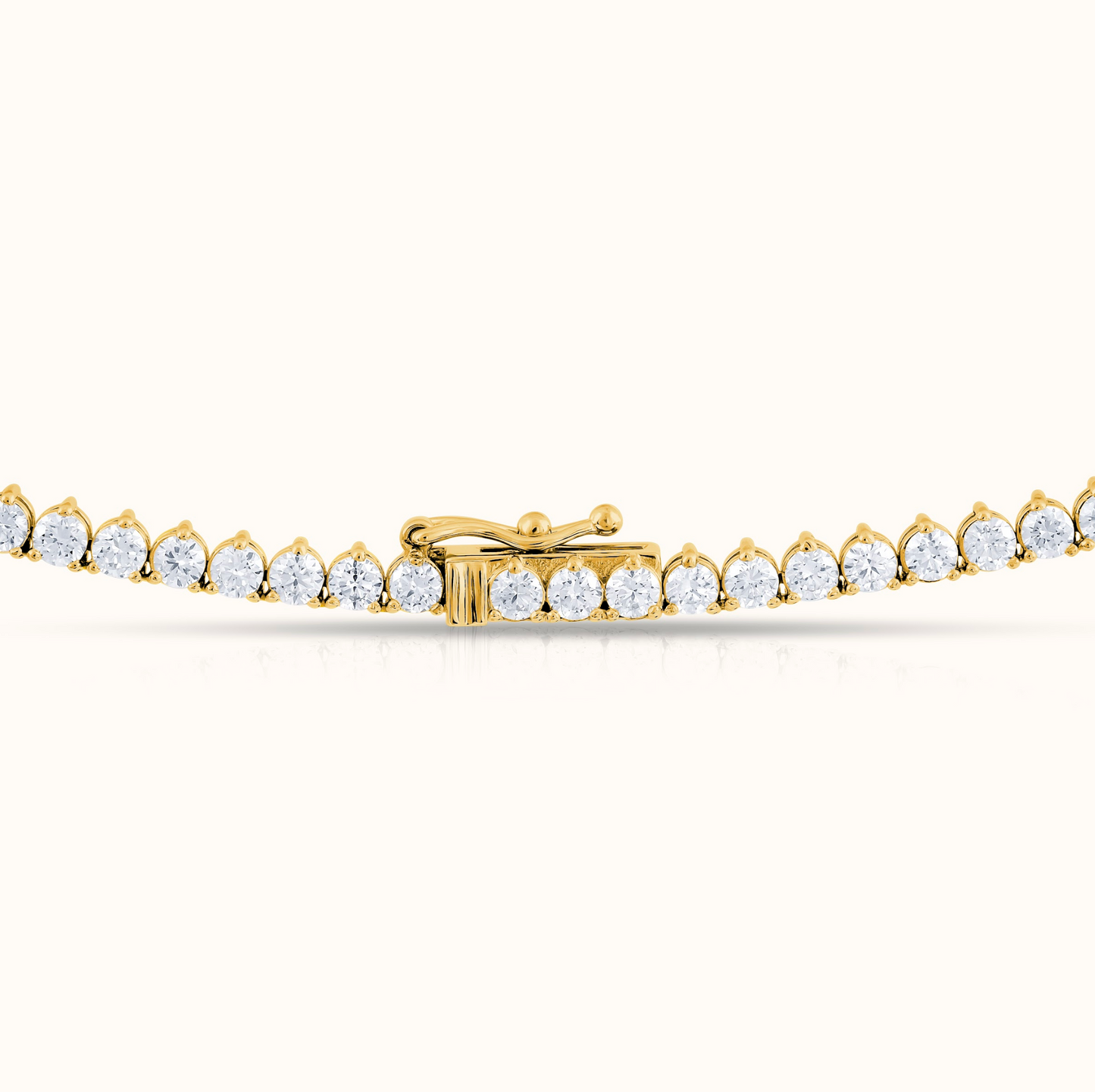 Three Prong Natural Diamond Tennis Necklace - AVIR New York