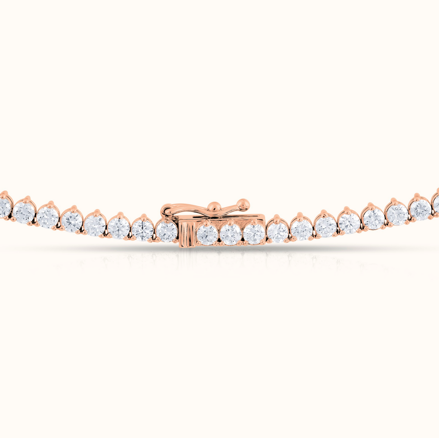 Three Prong Natural Diamond Tennis Necklace - AVIR New York