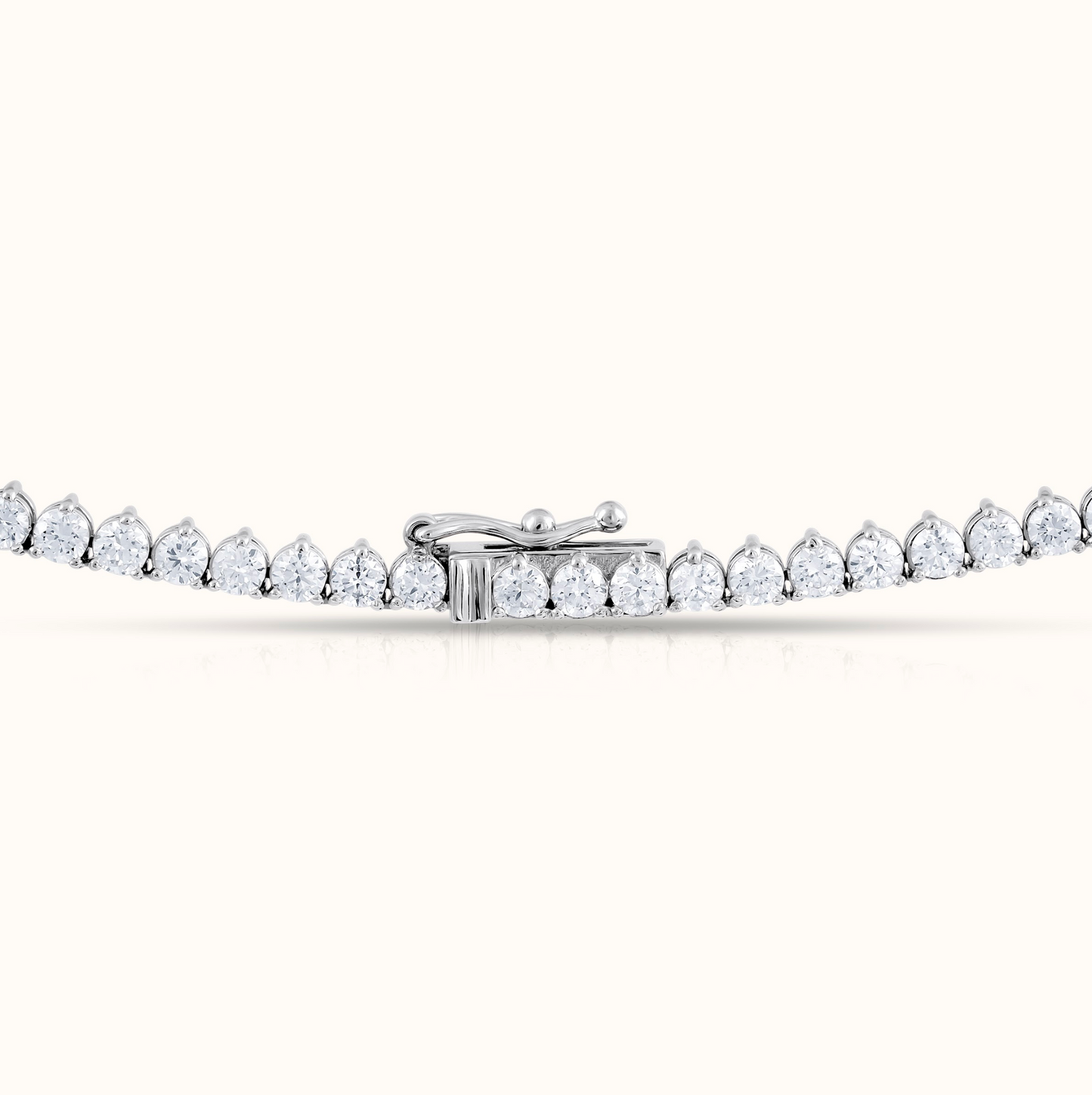 Three Prong Natural Diamond Tennis Necklace - AVIR New York
