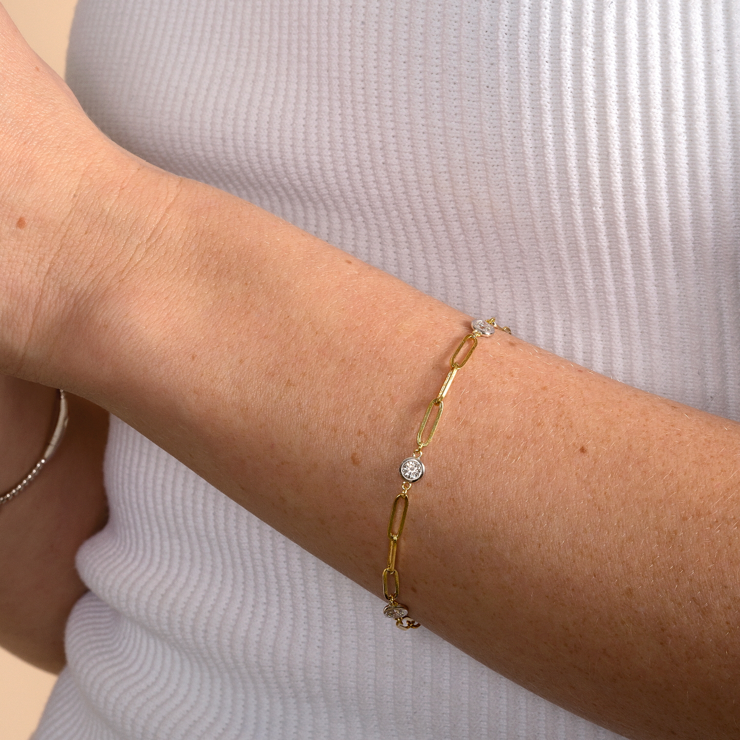 Diamond by the Yard Lab Grown Diamond 16 Inch Necklace and Bezel Paperclip Bracelet Set - AVIR New York