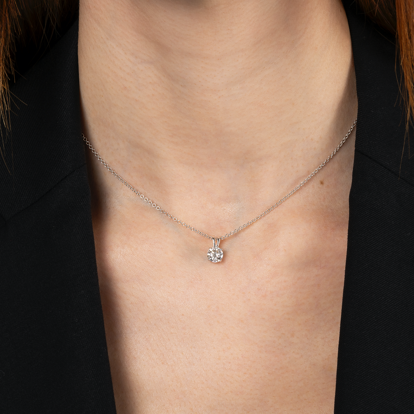 Lab Grown Diamond 4 Prong Solitaire Necklace - AVIR New York