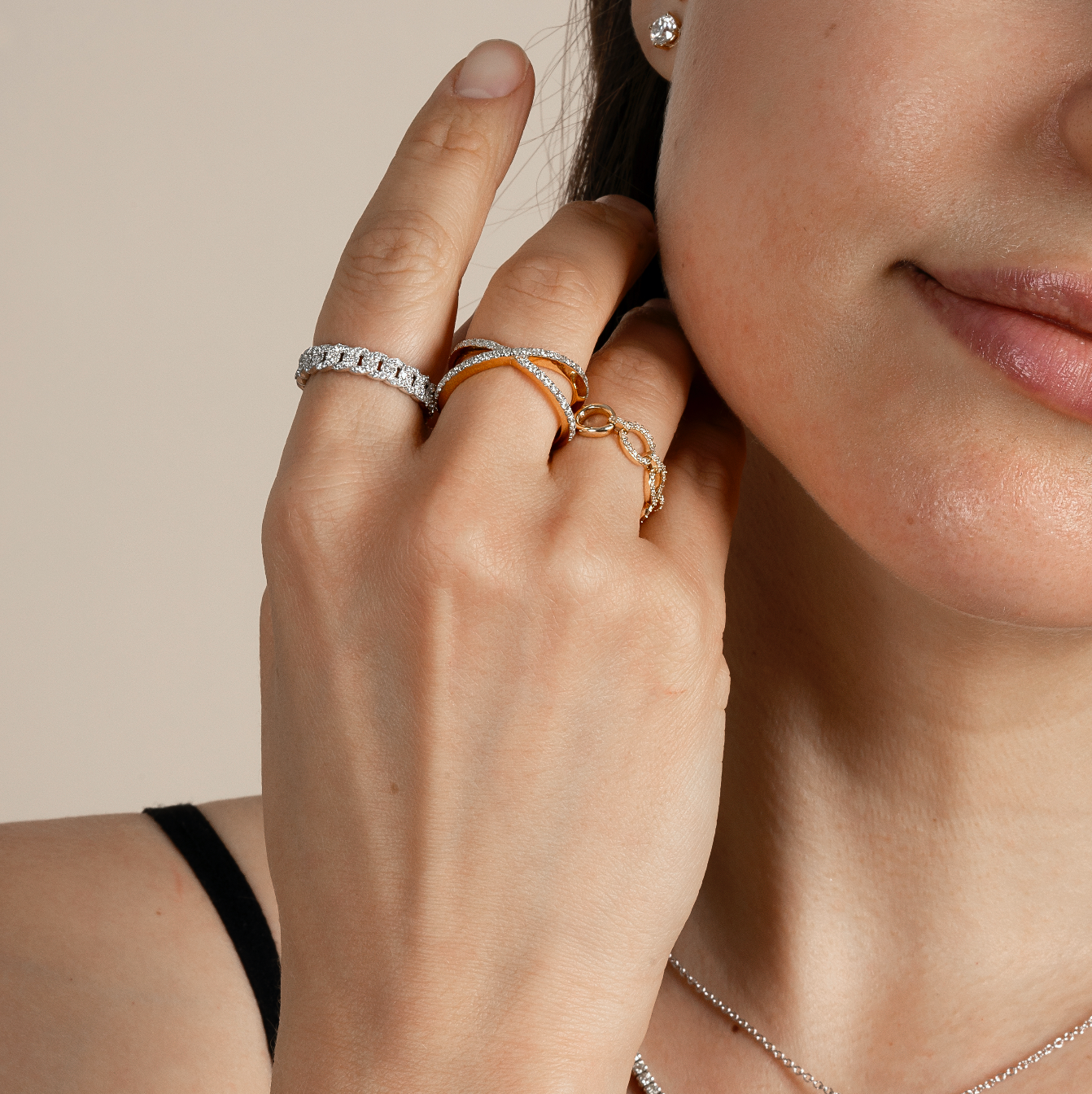 Halfway Cuban Link Lab Grown Diamond Ring - AVIR New York