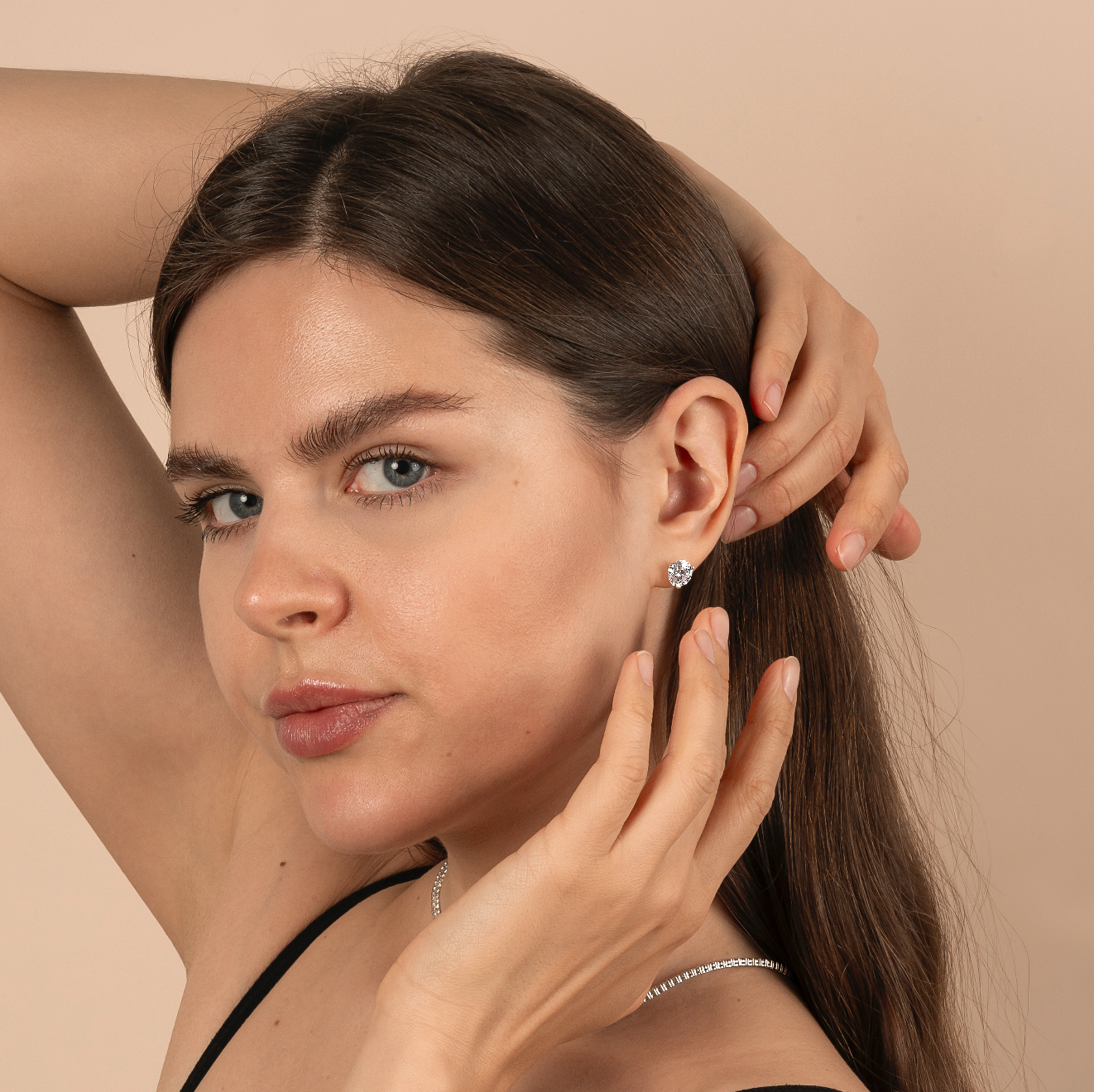 3 Prong Martini Setting Lab Grown Diamond Stud Earrings - AVIR New York