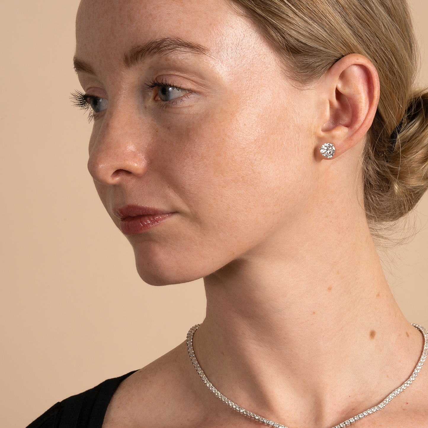 3 Prong Martini Setting Natural Diamond Stud Earrings - AVIR New York