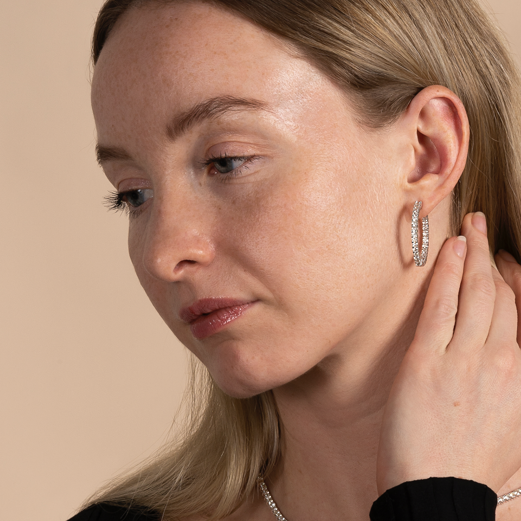 Classic Natural Diamond Hoop Earrings - AVIR New York