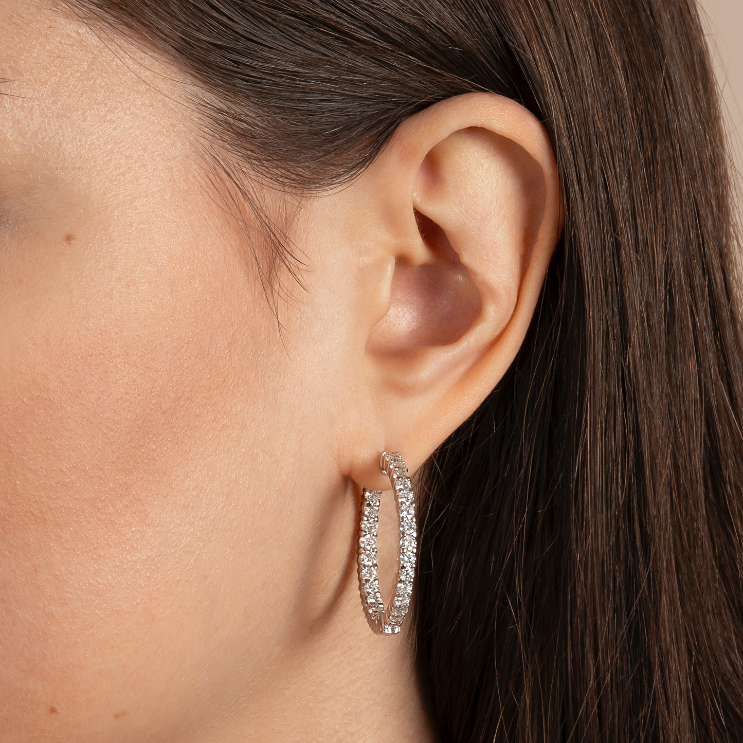 Classic Natural Diamond Hoop Earrings - AVIR New York