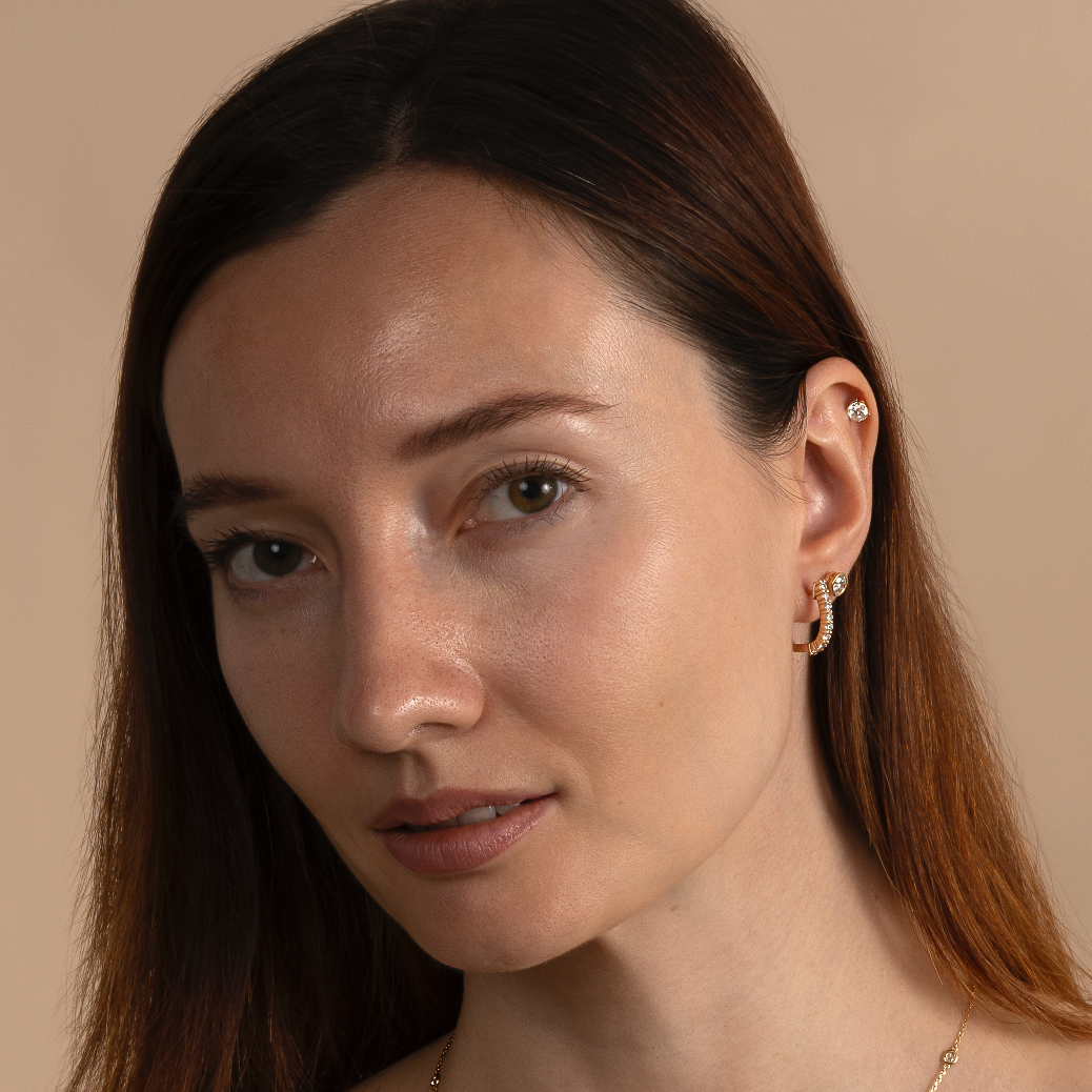 Dainty Lab Grown Diamond Huggie Earrings - AVIR New York
