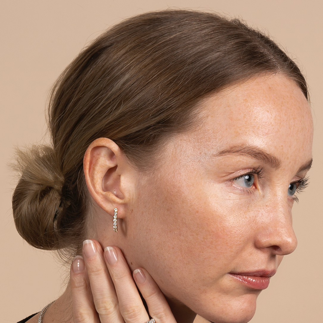 Dainty Lab Grown Diamond Huggie Earrings - AVIR New York