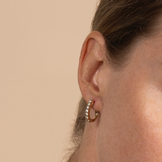 Dainty Lab Grown Diamond Huggie Earrings - AVIR New York