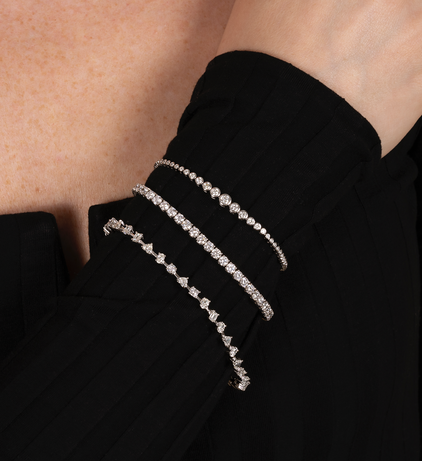 Multi-shape Natural Diamond Tennis Bracelet - AVIR New York