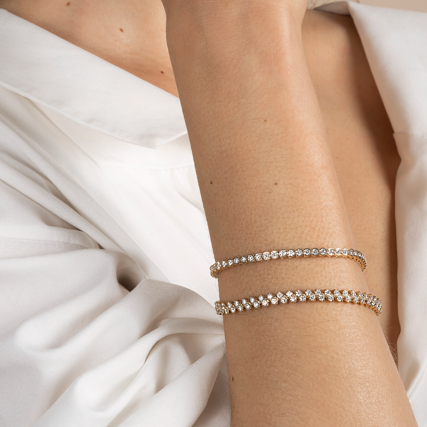 Marquise Shaped Illusion Natural Diamond Tennis Bracelet - AVIR New York
