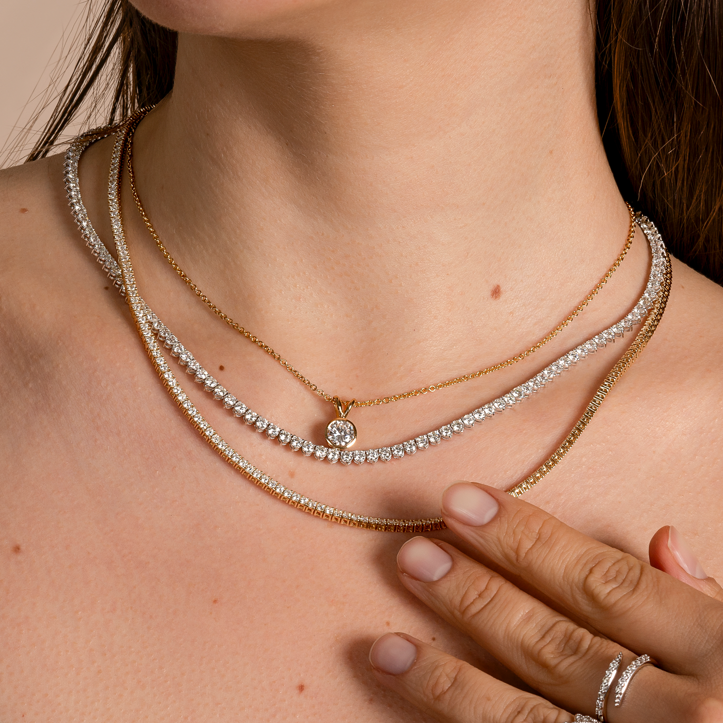 IGI Certified Lab Grown Diamond Bezel Set Solitaire Necklace - AVIR New York