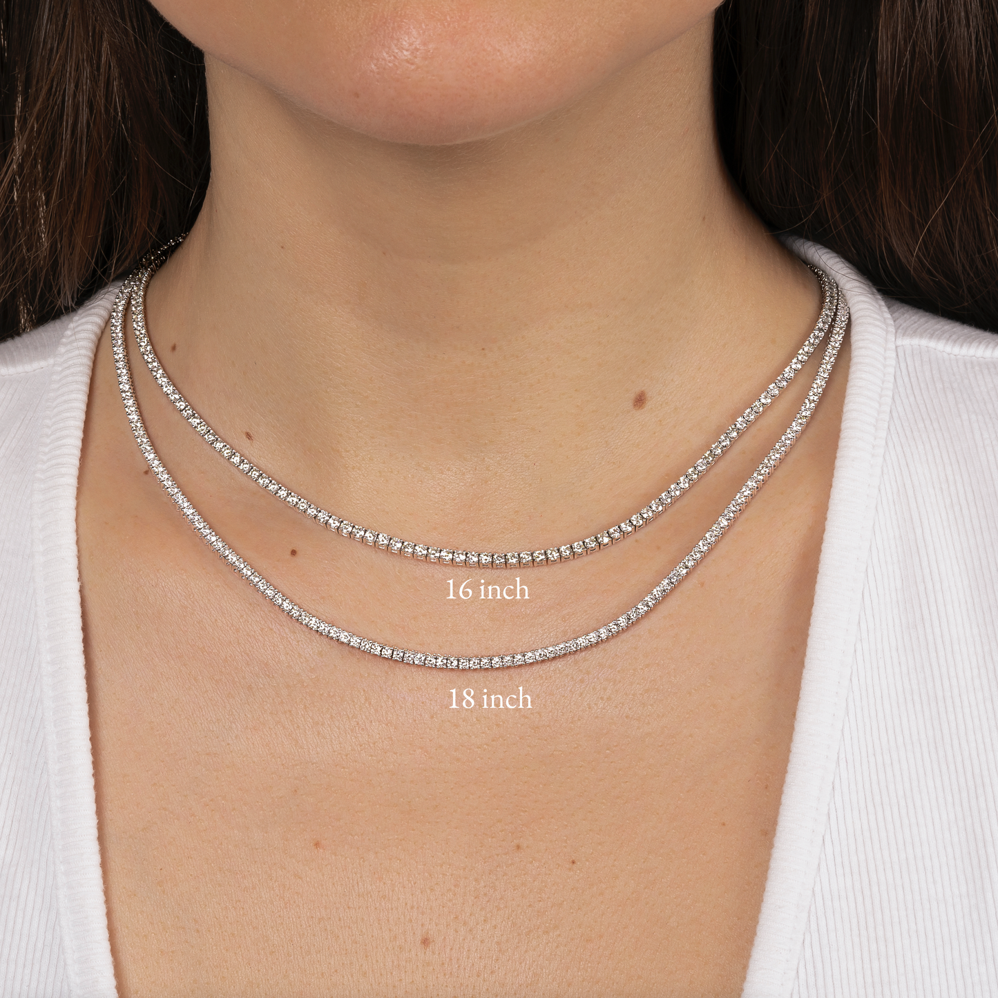 Classic 4 Prong Natural Diamond Tennis Necklace - AVIR New York