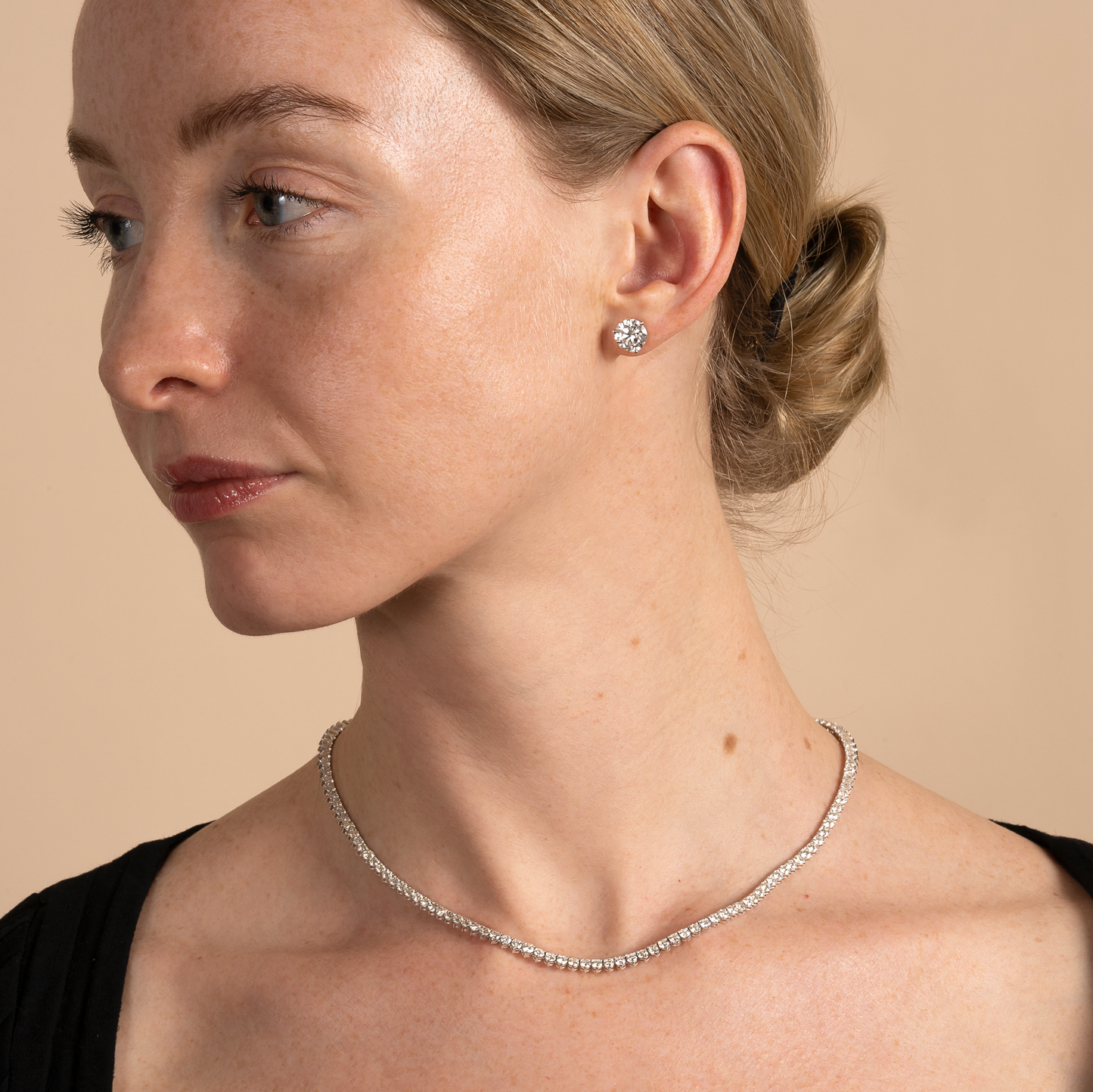 Classic 4 Prong Natural Diamond Tennis Necklace - AVIR New York