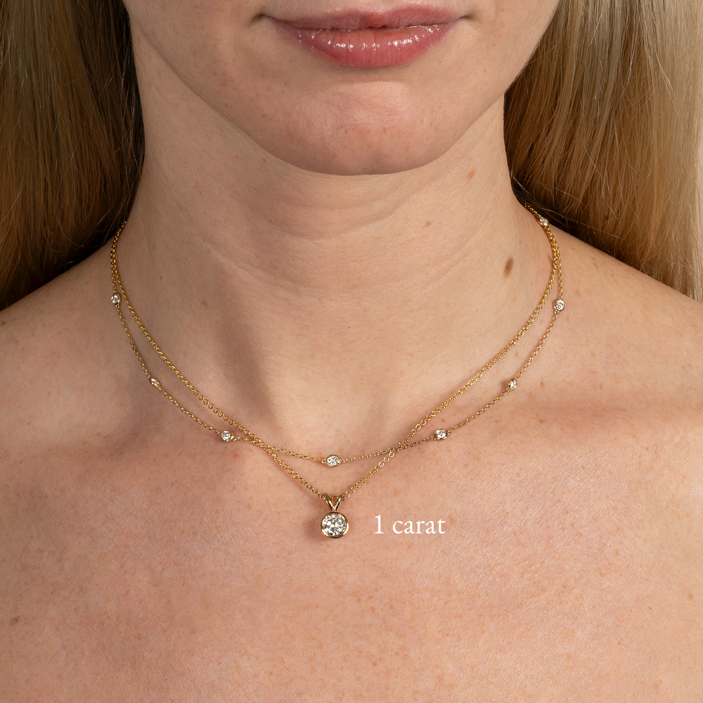 IGI Certified Lab Grown Diamond Bezel Set Solitaire Necklace - AVIR New York