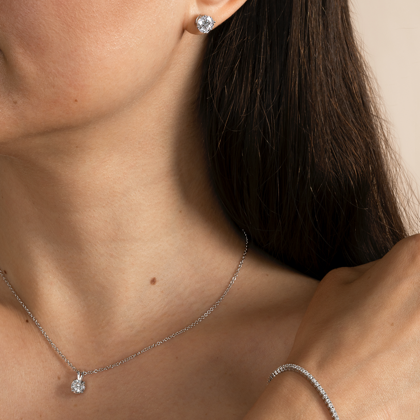 4 Prong Lab Grown Diamond Studs and Bracelet Set - AVIR New York