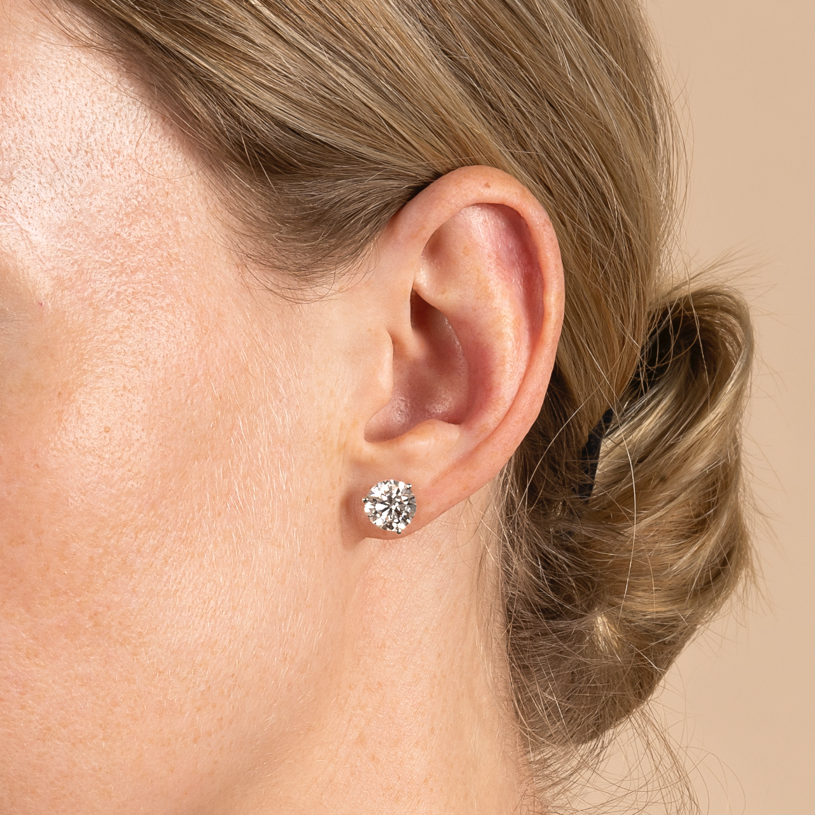 3 Prong 16 inch Lab Grown Diamond Tennis Necklace and Stud Earrings Set - AVIR New York