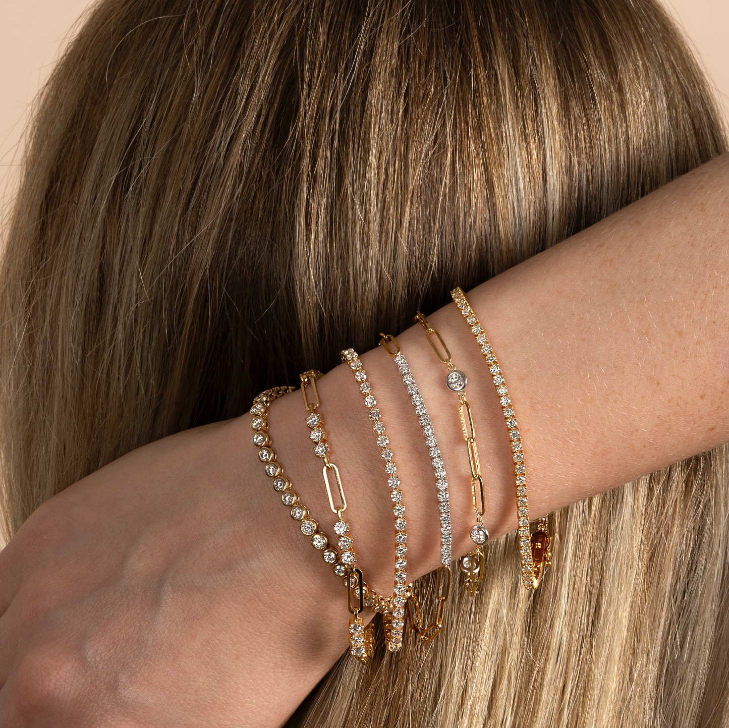 Bezel Set Natural Diamond Tennis Bracelet - AVIR New York