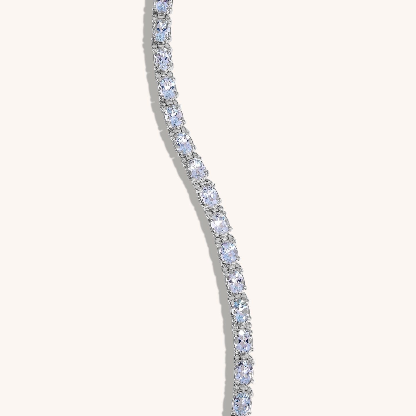 Natural Aquamarine Oval Tennis Bracelet