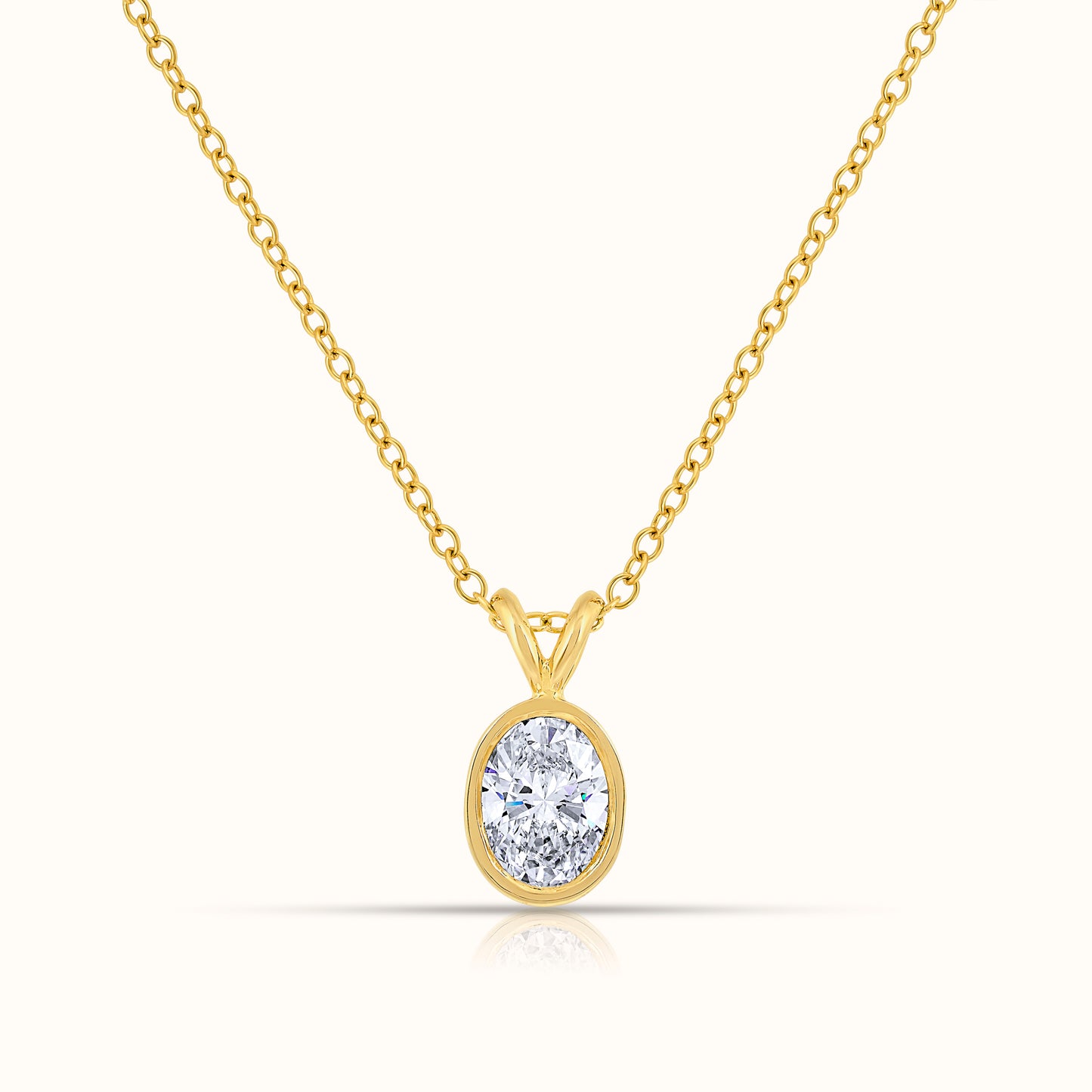 Bezel Oval Lab Grown Diamond Signature Set