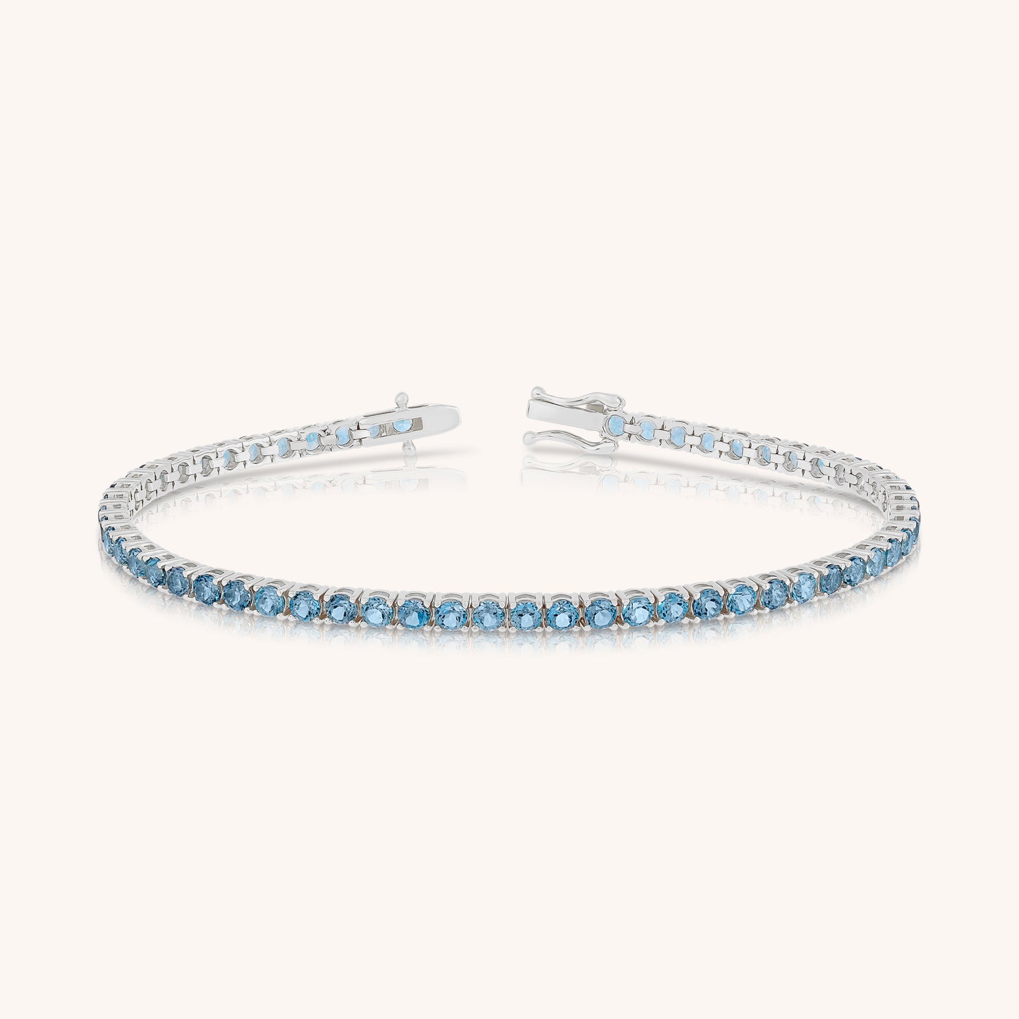 Natural Blue Topaz Classic Tennis Bracelet