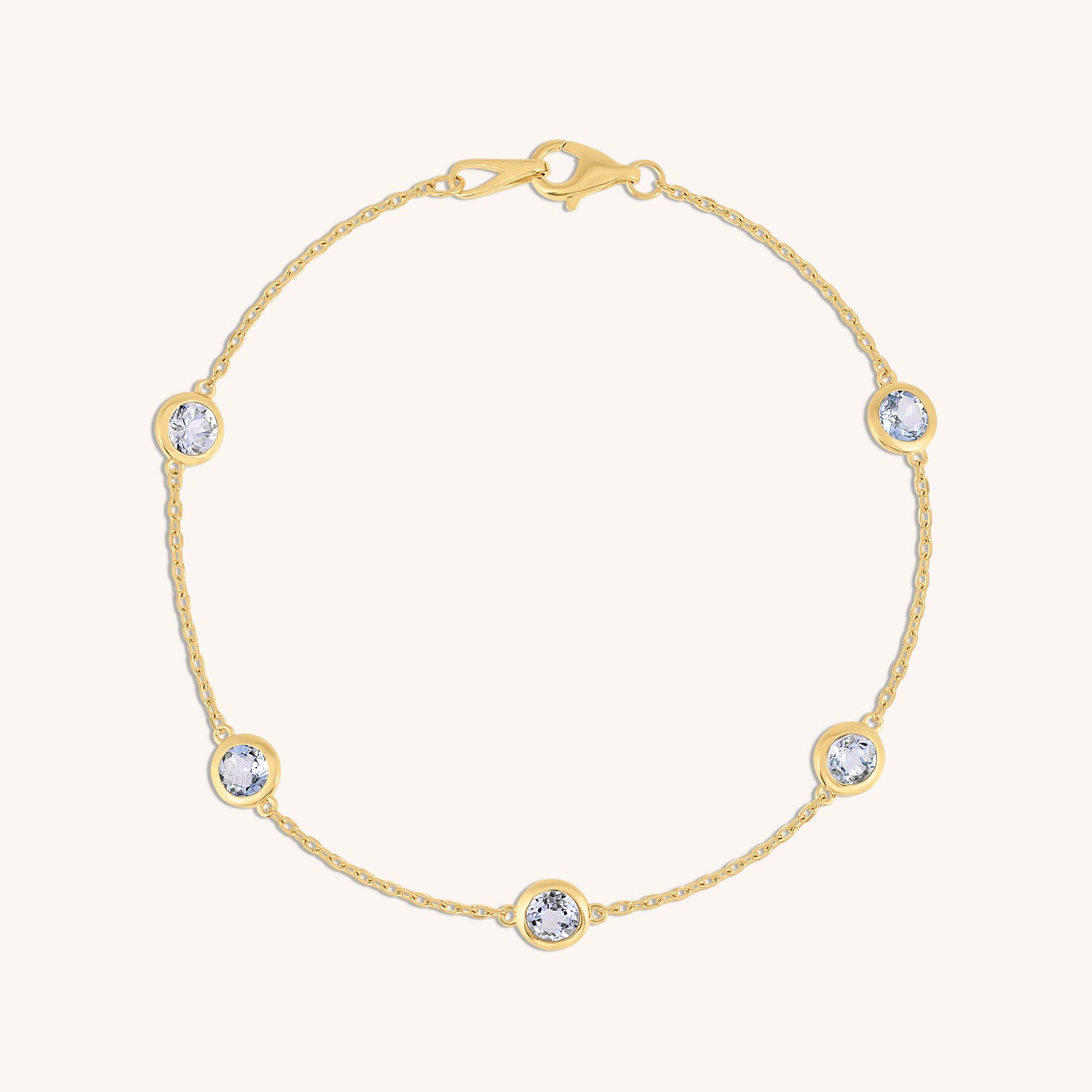 Diamond by the Yard Natural Aquamarine Bracelet