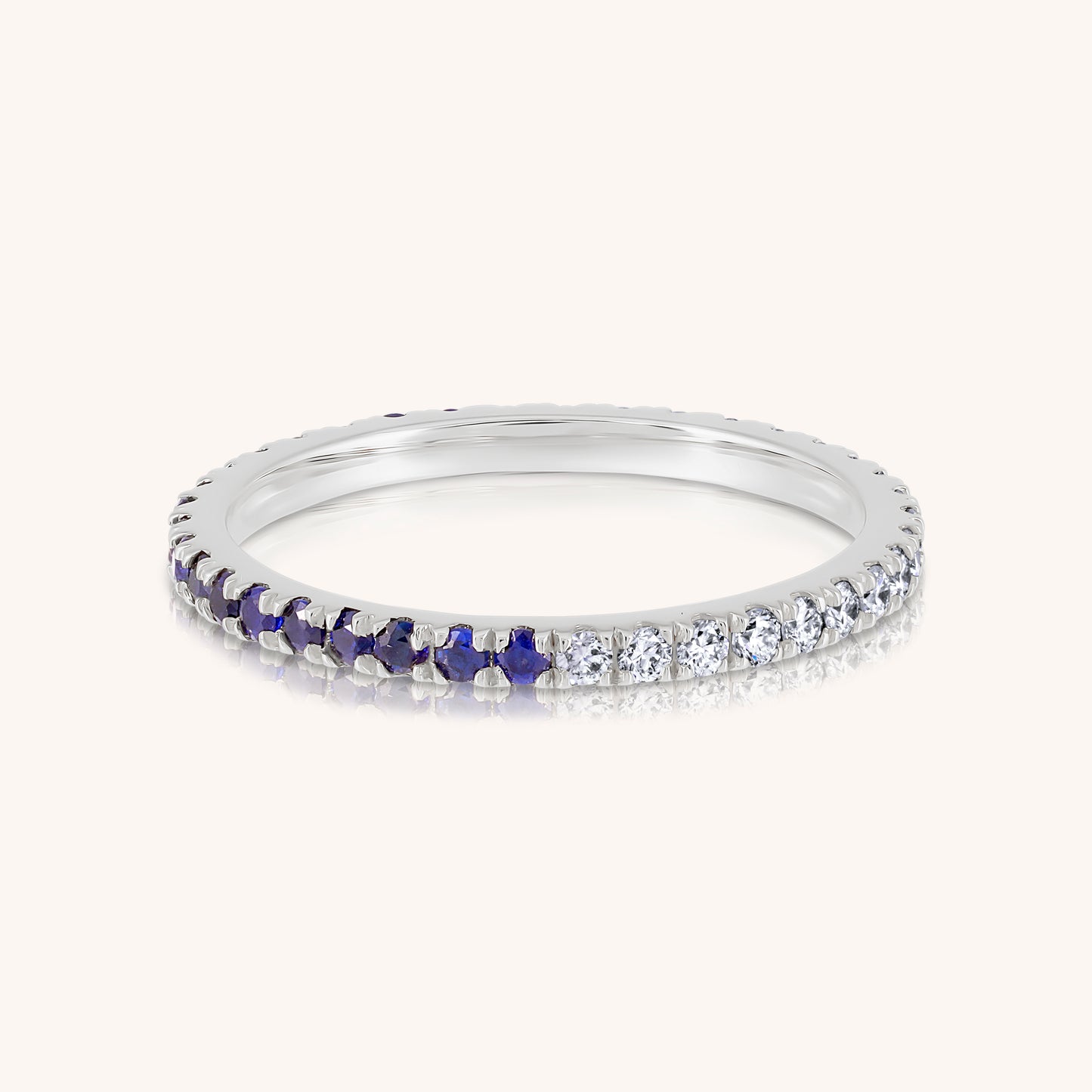 Natural Sapphire and Lab Grown Diamond Eternity Ring