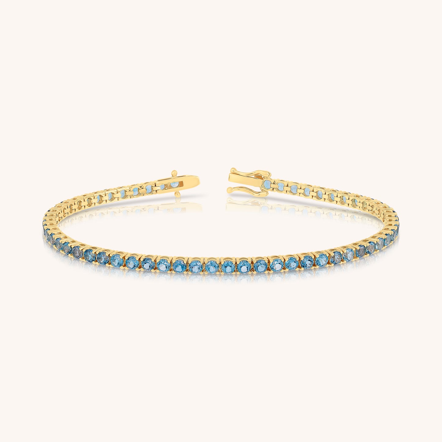 Natural Blue Topaz Classic Tennis Bracelet