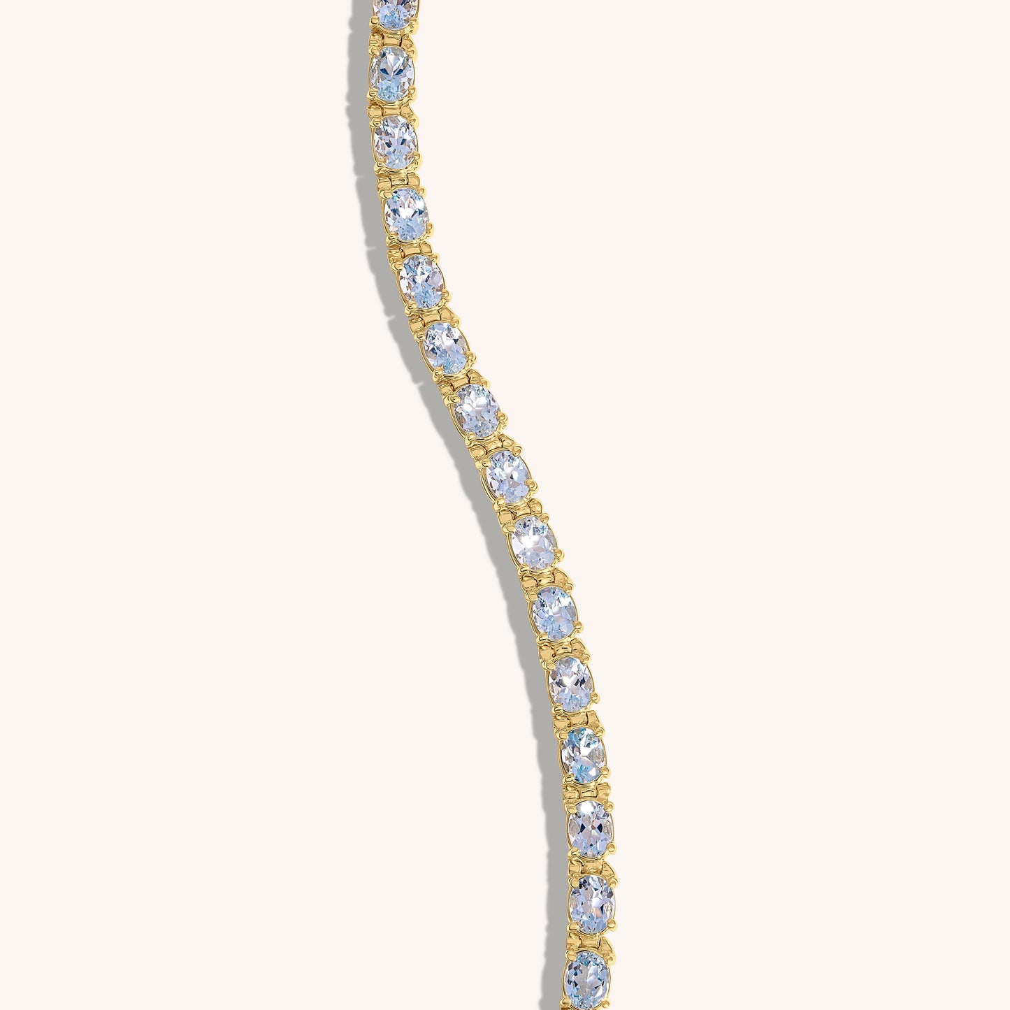 Natural Aquamarine Oval Tennis Bracelet