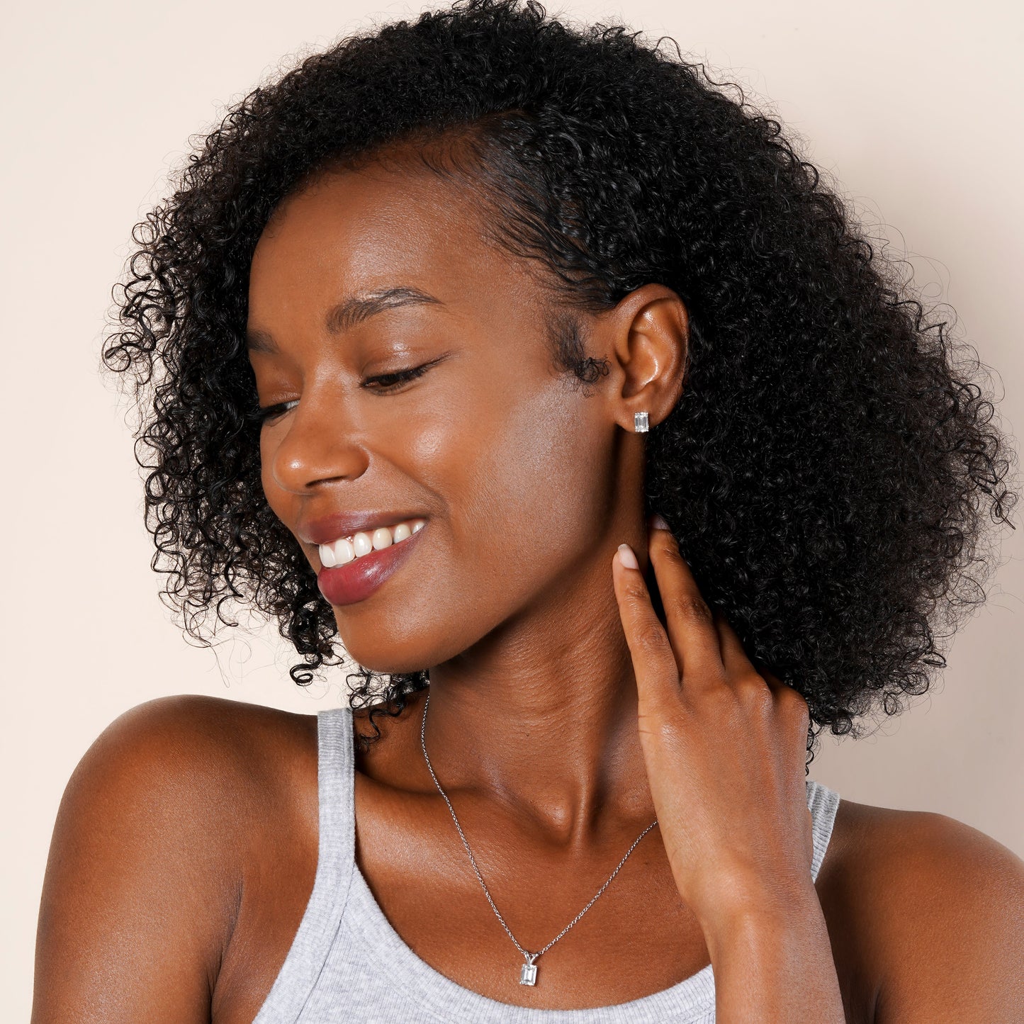 IGI Certified Solitaire Lab Grown Diamond Emerald Cut Pendant Necklace