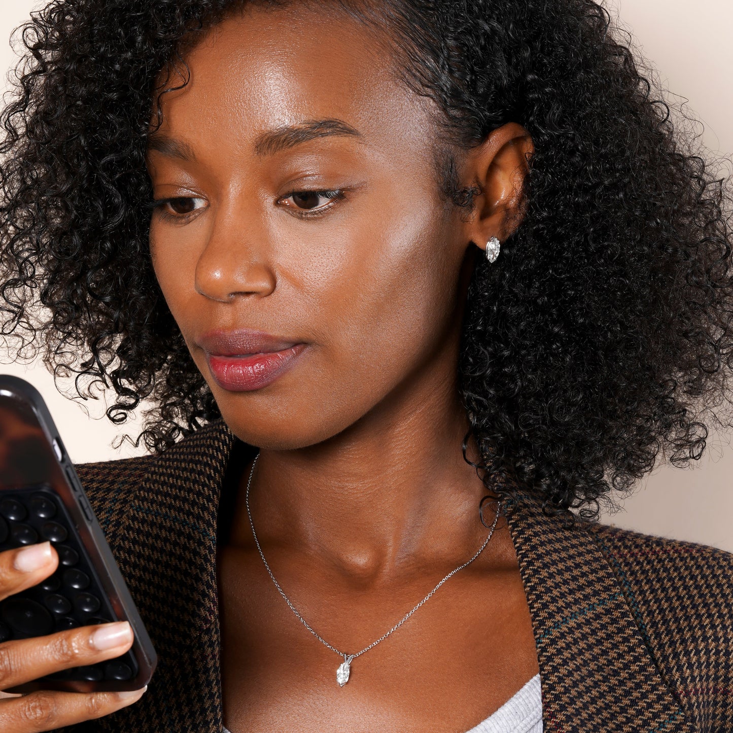 IGI Certified Solitaire Lab Grown Diamond Marquise Cut Pendant Necklace