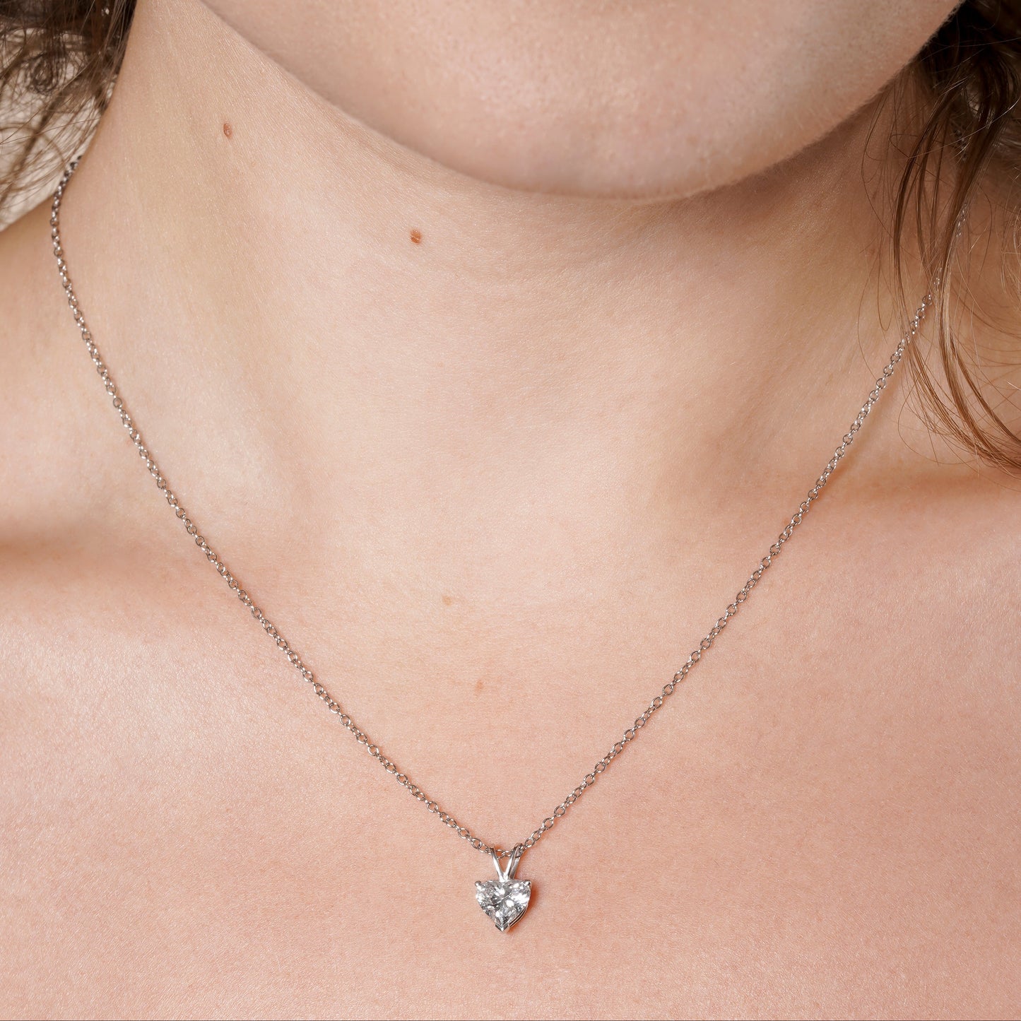 IGI Certified Solitaire Lab Grown Diamond Heart Cut Pendant Necklace