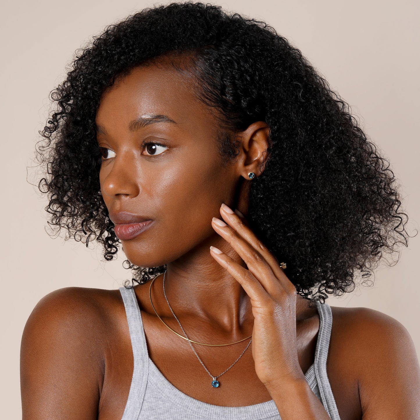 Natural London Blue Topaz - December Birthstone Charm Pendant