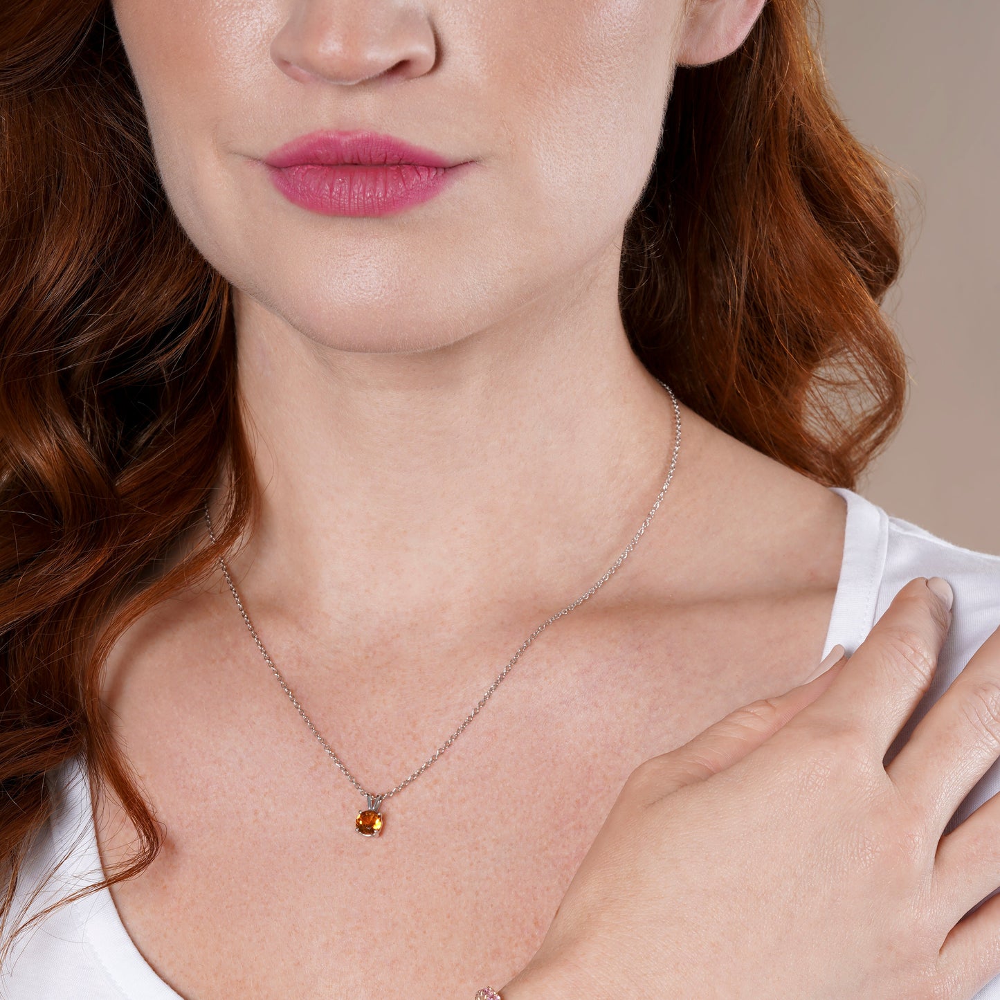 Natural Citrine - November Birthstone Charm Pendant