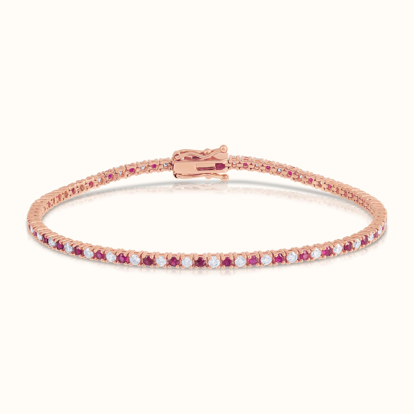 Alternating Ruby and Natural Diamond Tennis Bracelet - AVIR New York