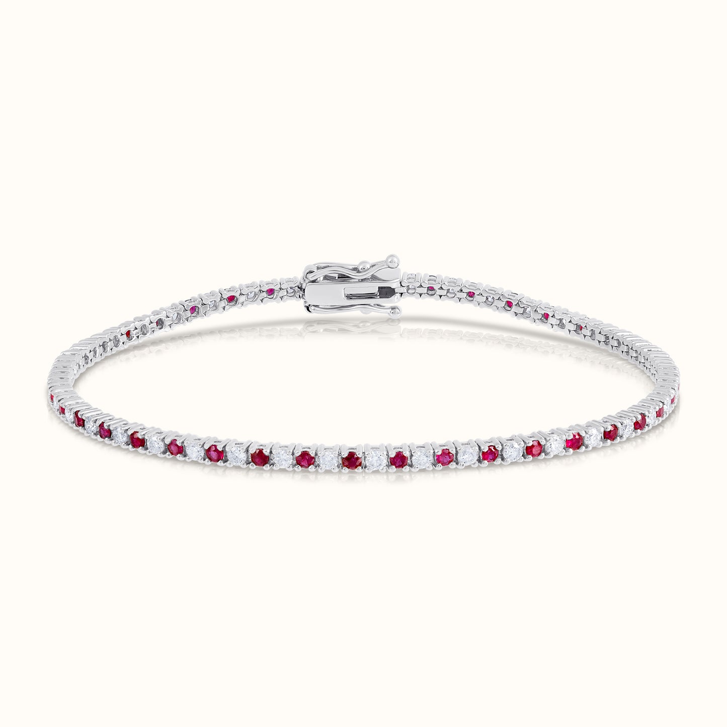 Alternating Ruby and Natural Diamond Tennis Bracelet - AVIR New York
