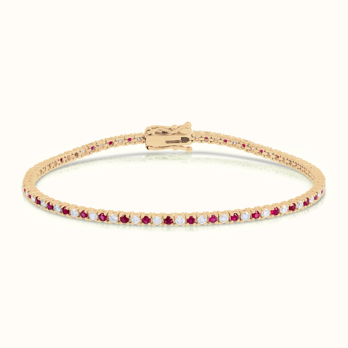 Alternating Ruby and Natural Diamond Tennis Bracelet - AVIR New York