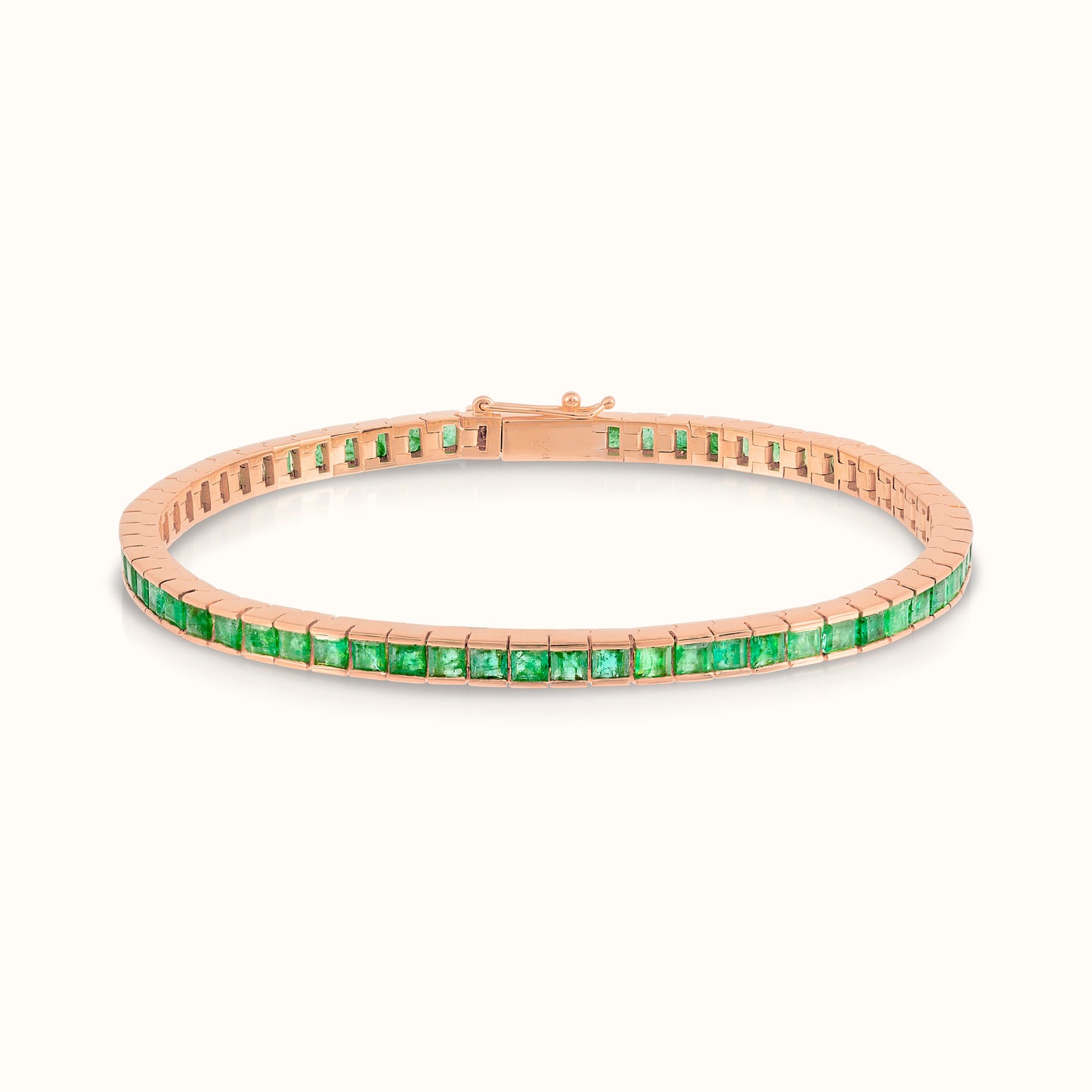 Channel Set Princess Cut Emerald Tennis Bracelet - AVIR New York
