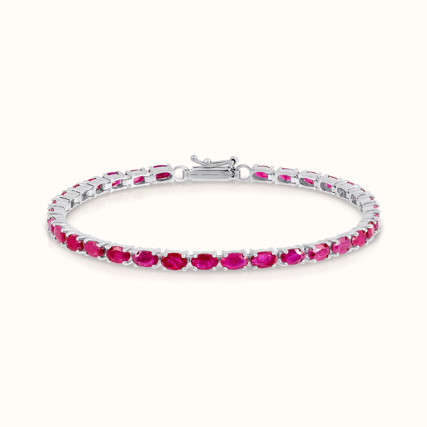 Ruby Oval Tennis Bracelet - AVIR New York