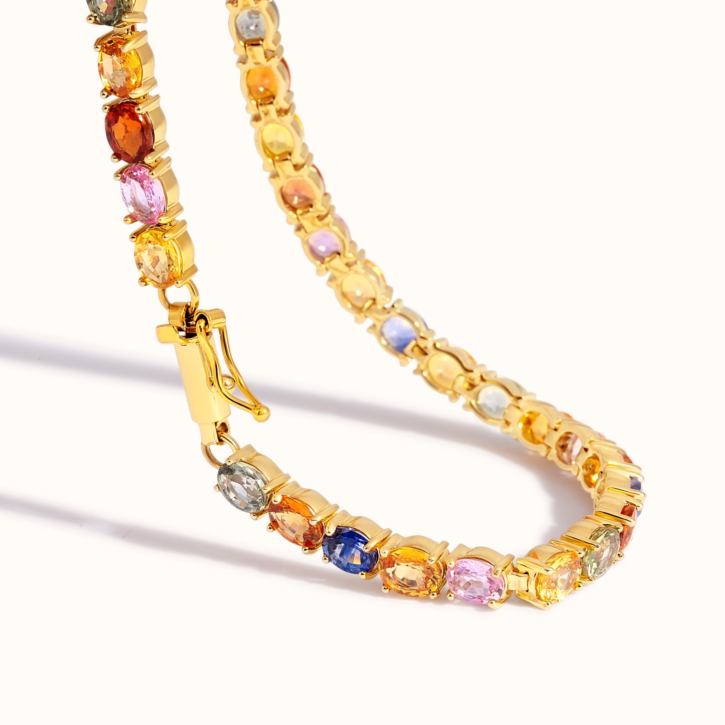 Muticolour Sapphire Oval Tennis Bracelet - AVIR New York
