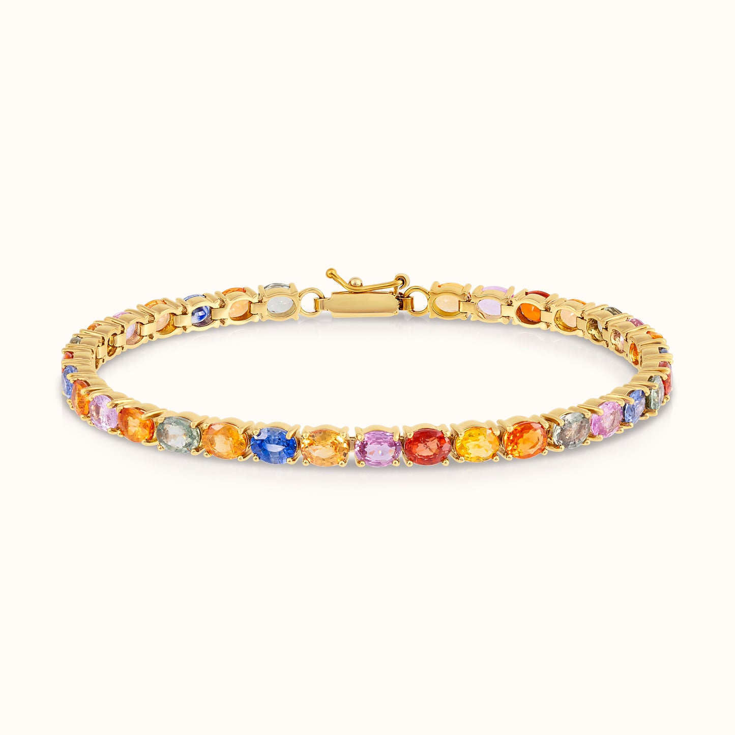 Muticolour Sapphire Oval Tennis Bracelet - AVIR New York