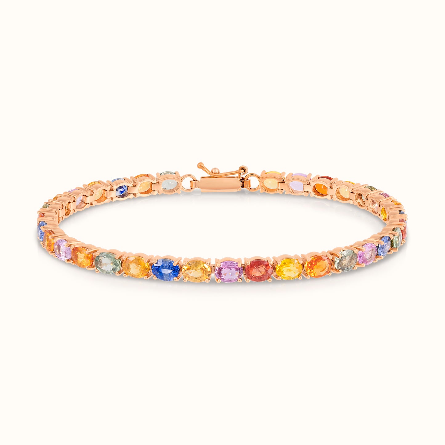 Muticolour Sapphire Oval Tennis Bracelet - AVIR New York