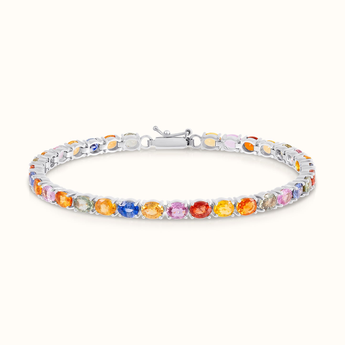 Muticolour Sapphire Oval Tennis Bracelet - AVIR New York