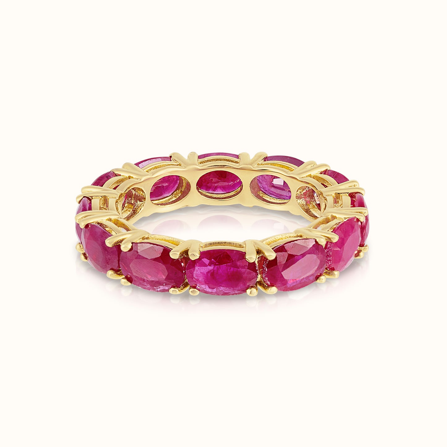 East West Ruby Oval Eternity Ring - AVIR New York