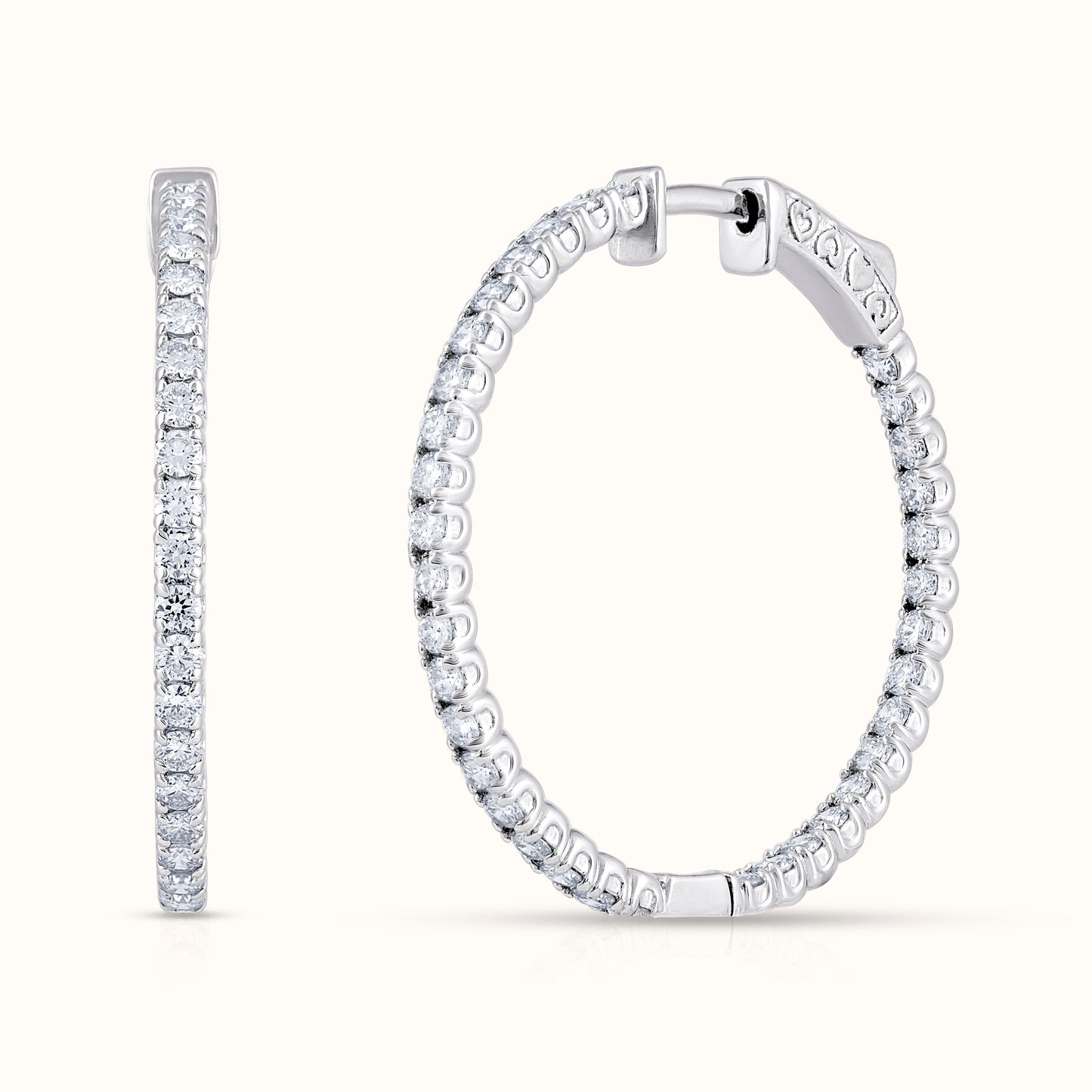 Classic Natural Diamond Hoop Earrings - AVIR New York