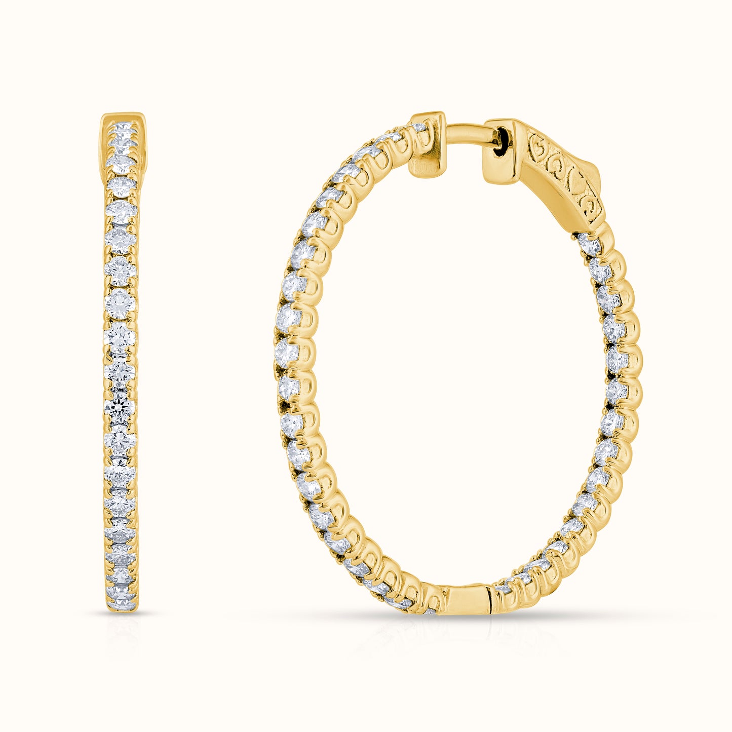 Classic Natural Diamond Hoop Earrings - AVIR New York