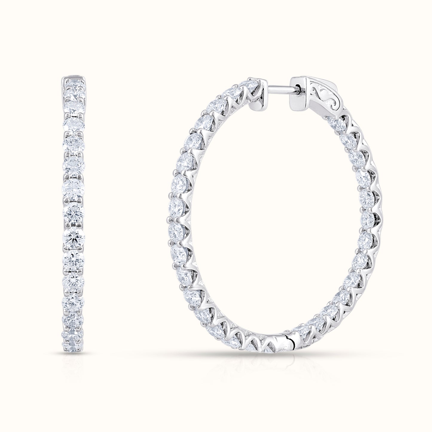 Classic Natural Diamond Hoop Earrings - AVIR New York