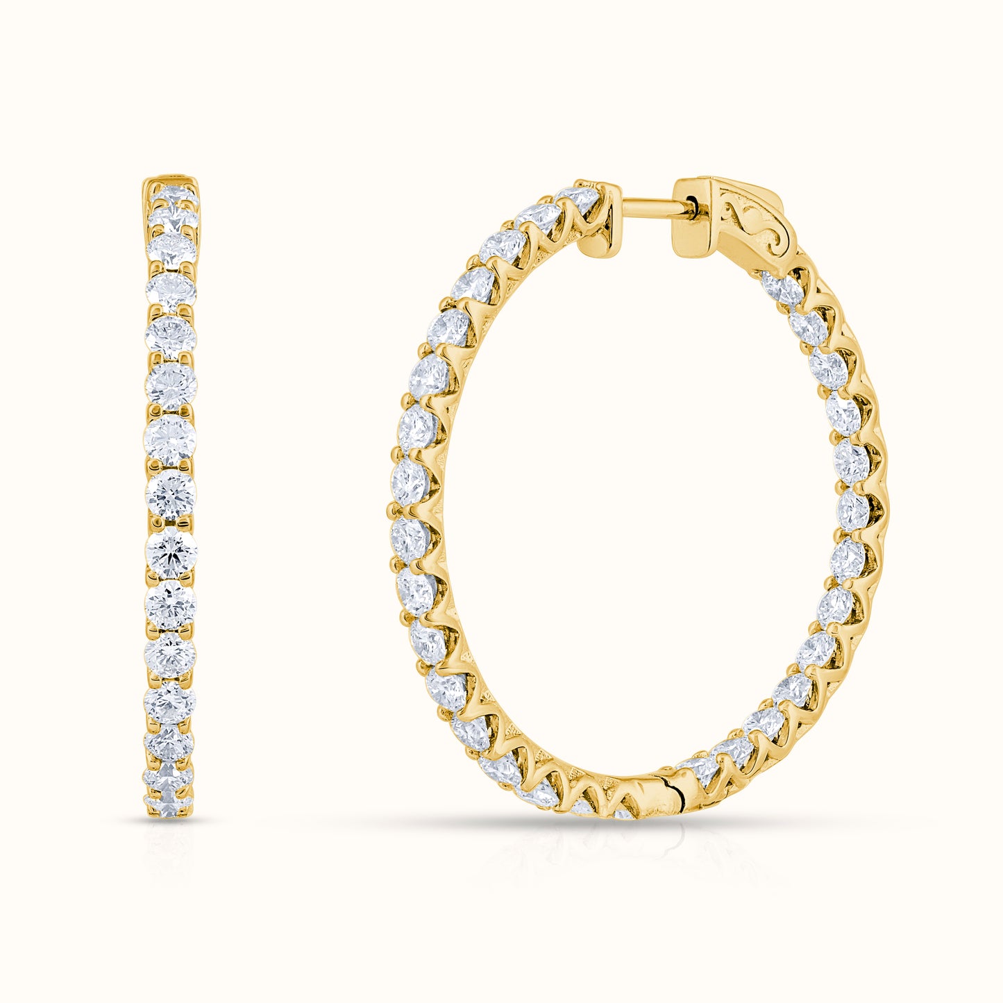 Classic Natural Diamond Hoop Earrings - AVIR New York