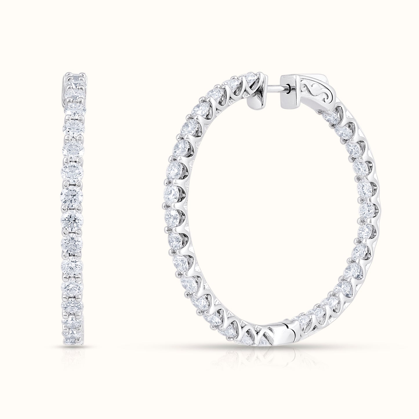 Classic Natural Diamond Hoop Earrings - AVIR New York